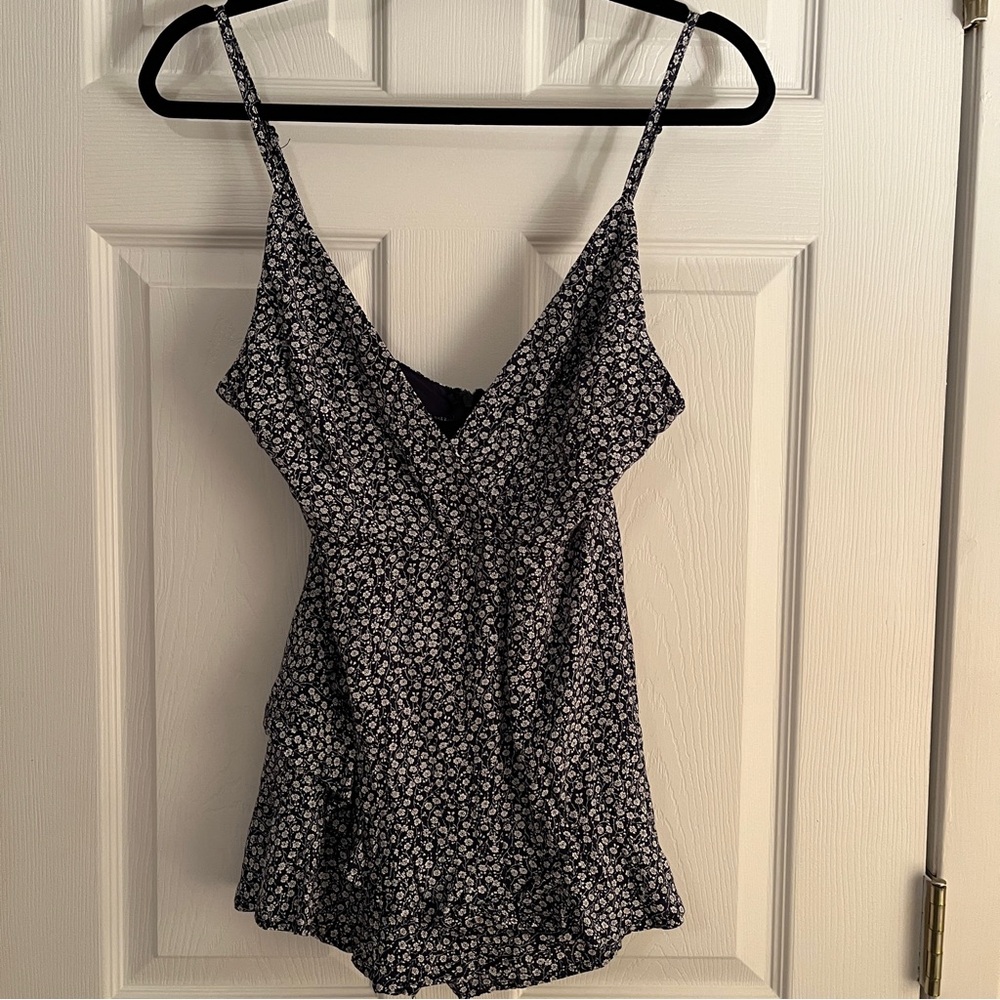 Black and White Sleeveless Romper